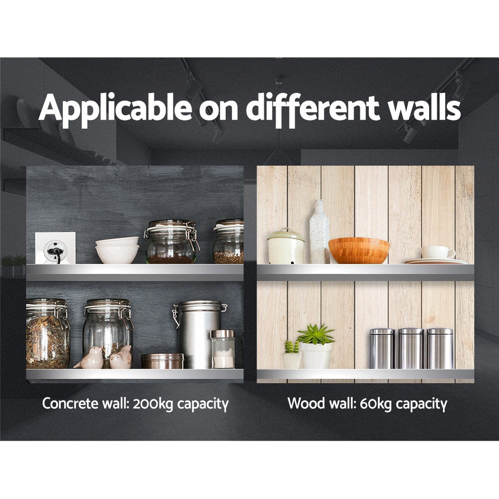 Kitchen & Bathroom DIY: Cefito 1800mm Stainless Steel Kitchen Wall Shelf Mounted Rack