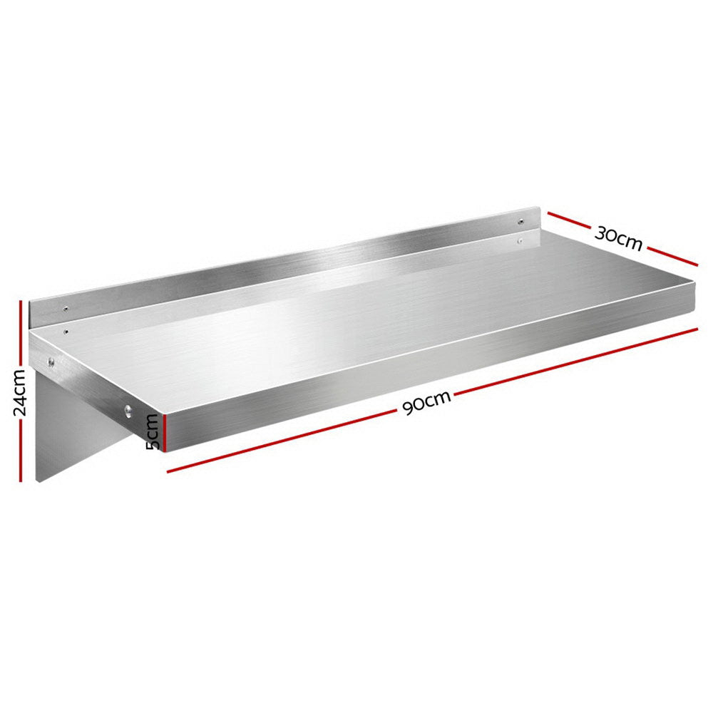 Kitchen & Bathroom DIY: Cefito 900mm Stainless Steel Kitchen Wall Shelf Mounted Rack