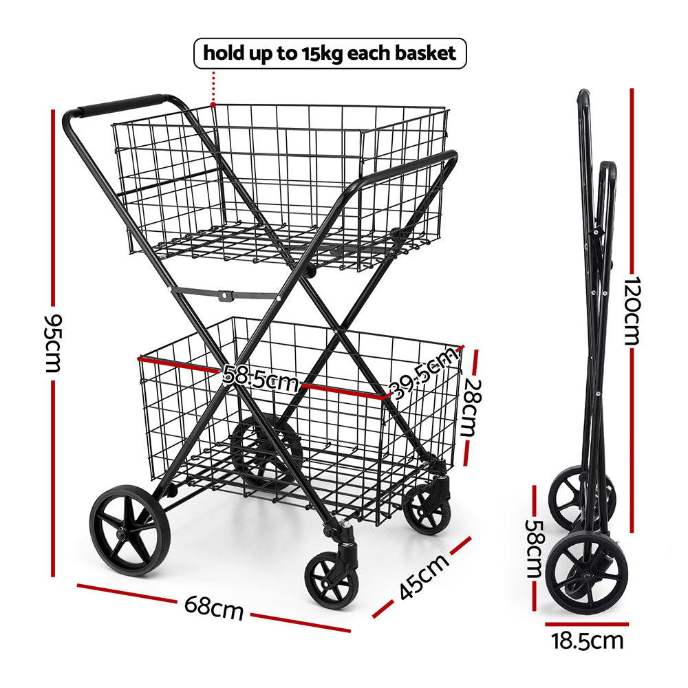 Utility Trolleys: Emajin Foldable Shopping Trolley Cart