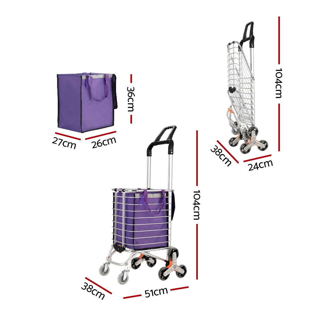 Kitchen & Dining Trolleys: Emajin Shopping Cart Trolley 35L Foldable Climbing Wheels