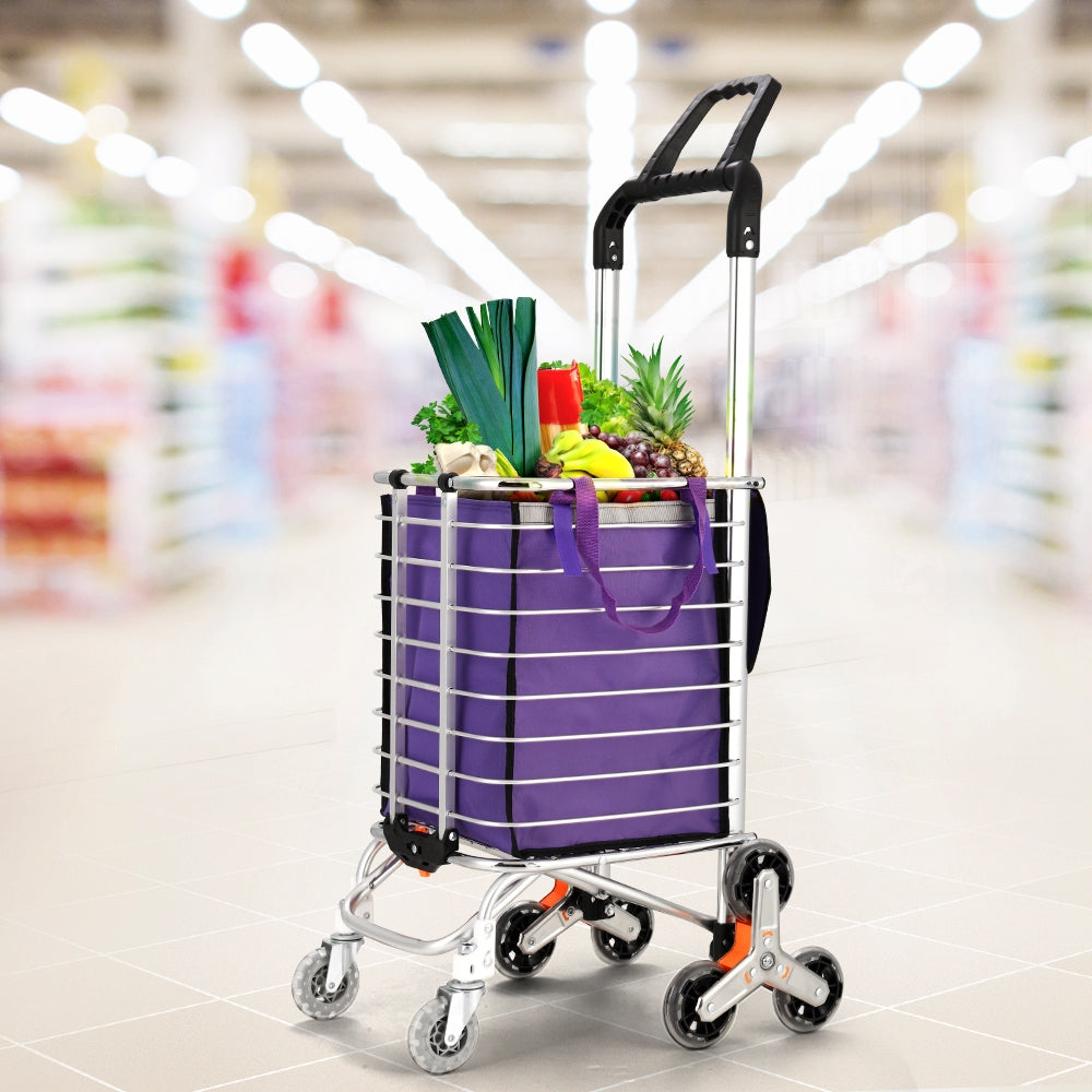 Kitchen & Dining Trolleys: Emajin Shopping Cart Trolley 35L Foldable Climbing Wheels