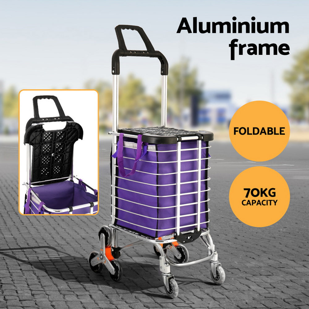 Kitchen & Dining Trolleys: Emajin Shopping Cart Trolley 35L Foldable Climbing Wheels