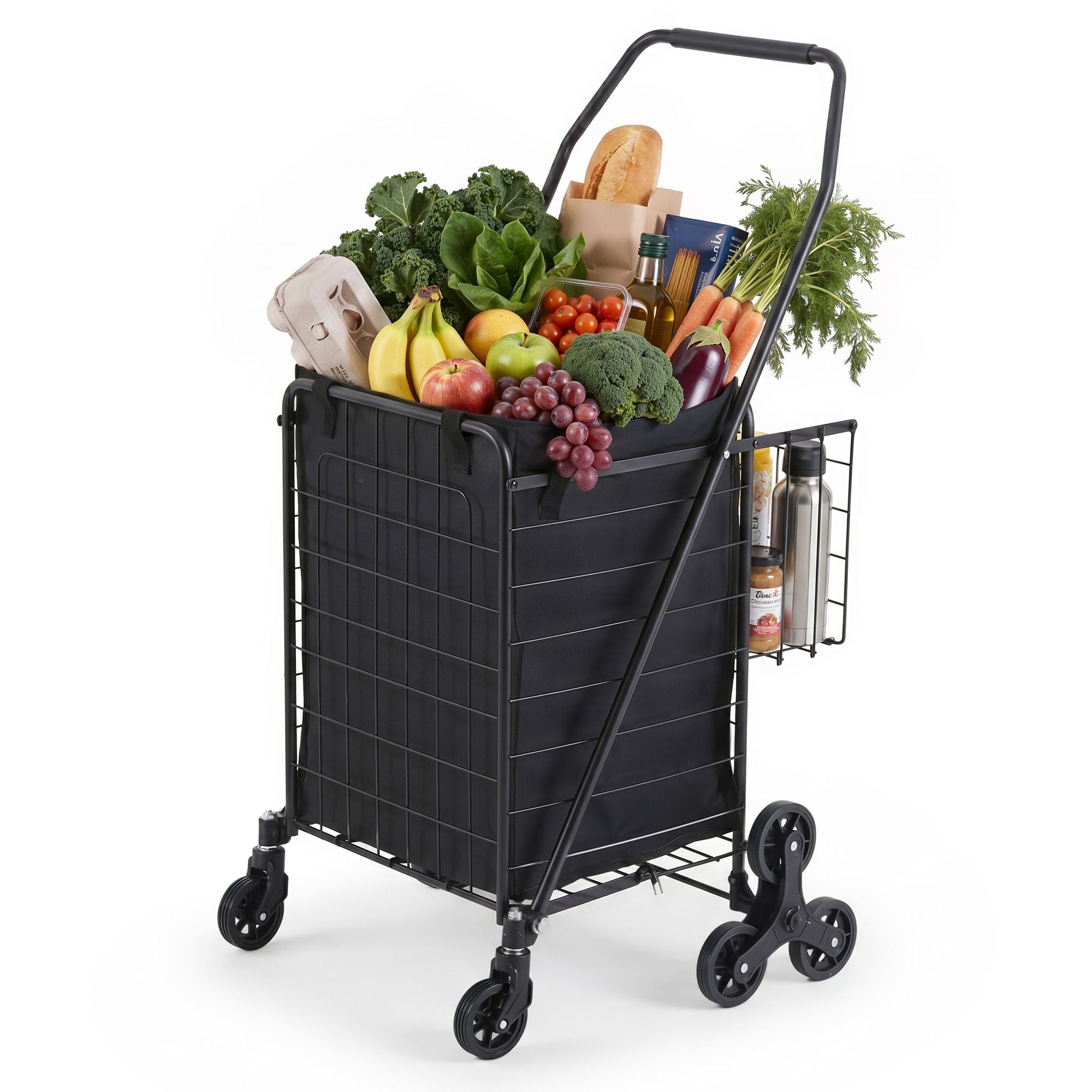 Emajin Shopping Trolley Cart Folding Aluminium Utility Cart Black