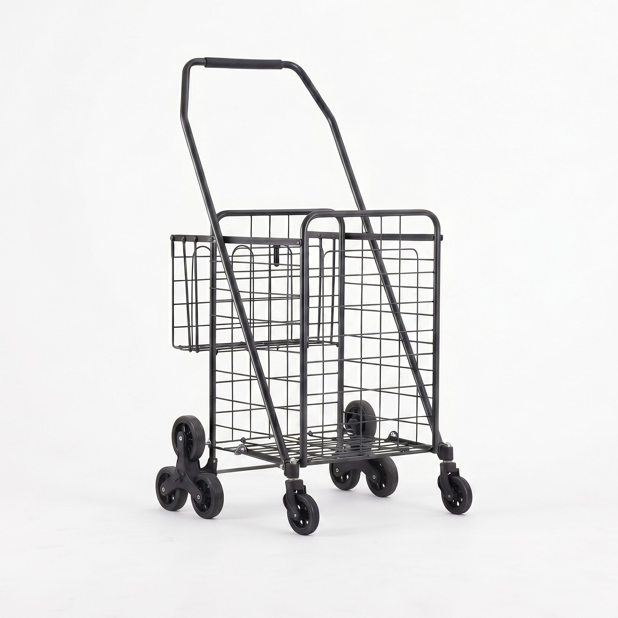 Emajin Shopping Trolley Cart Folding Aluminium Utility Cart Black