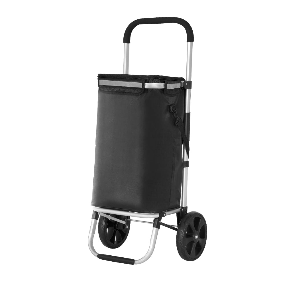 Kitchen & Dining Trolleys: Emajin Shopping Trolley Cart Foldable 45KG Black