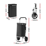 Emajin Shopping Trolley Cart Foldable 45KG Black