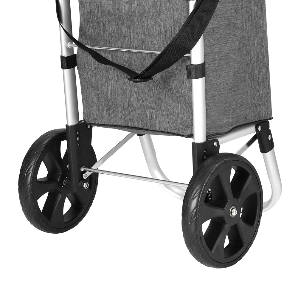 Kitchen & Dining Trolleys: Emajin Shopping Trolley Cart 45KG Foldable Grey