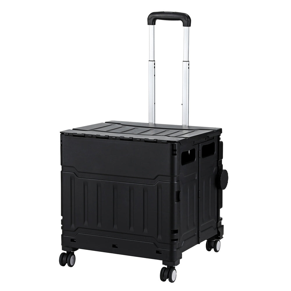 Kitchen & Dining Trolleys: Emajin Shopping Trolley Cart 75L Foldable Black