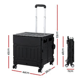 Emajin Shopping Trolley Cart 75L Foldable Black