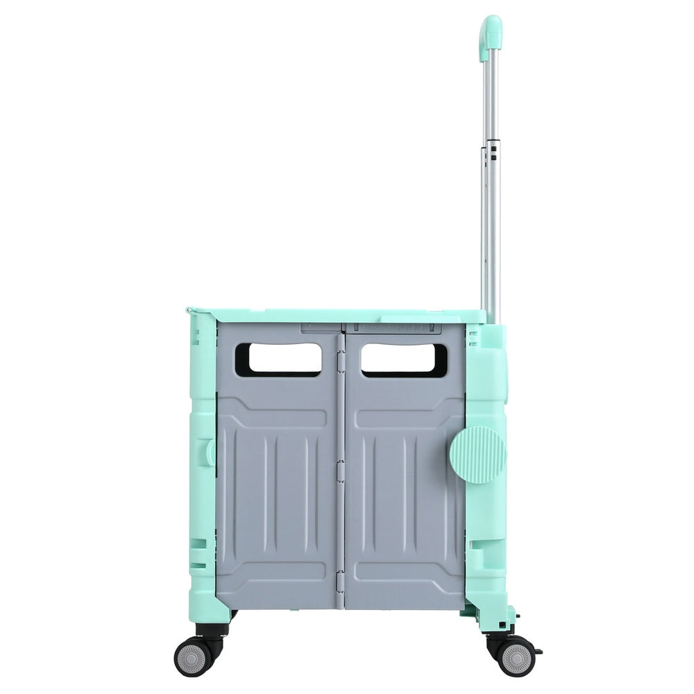 Kitchen & Dining Trolleys: Emajin Shopping Trolley Cart 75L Foldable Green