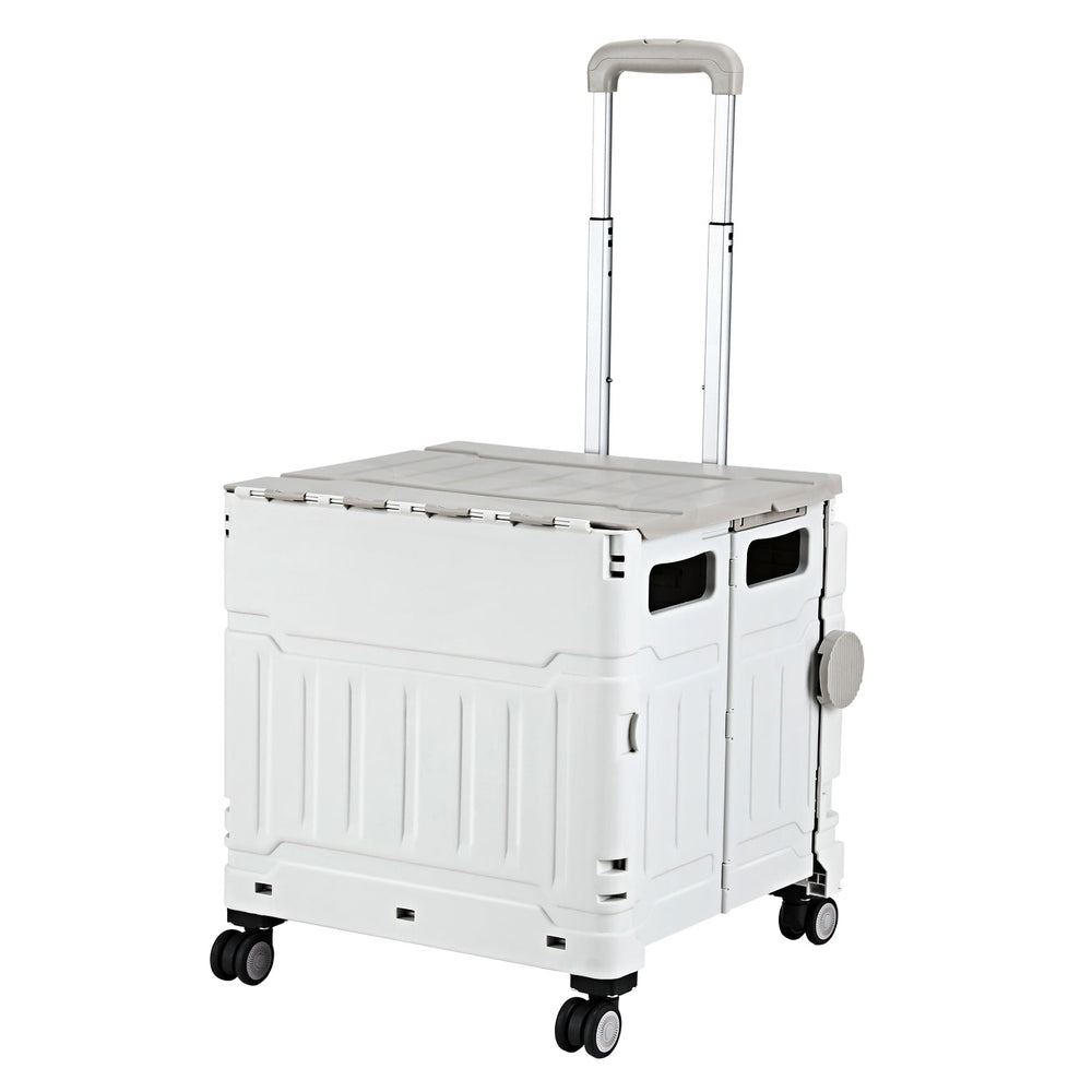Kitchen & Dining Trolleys: Emajin Shopping Trolley Cart 75L Foldable White