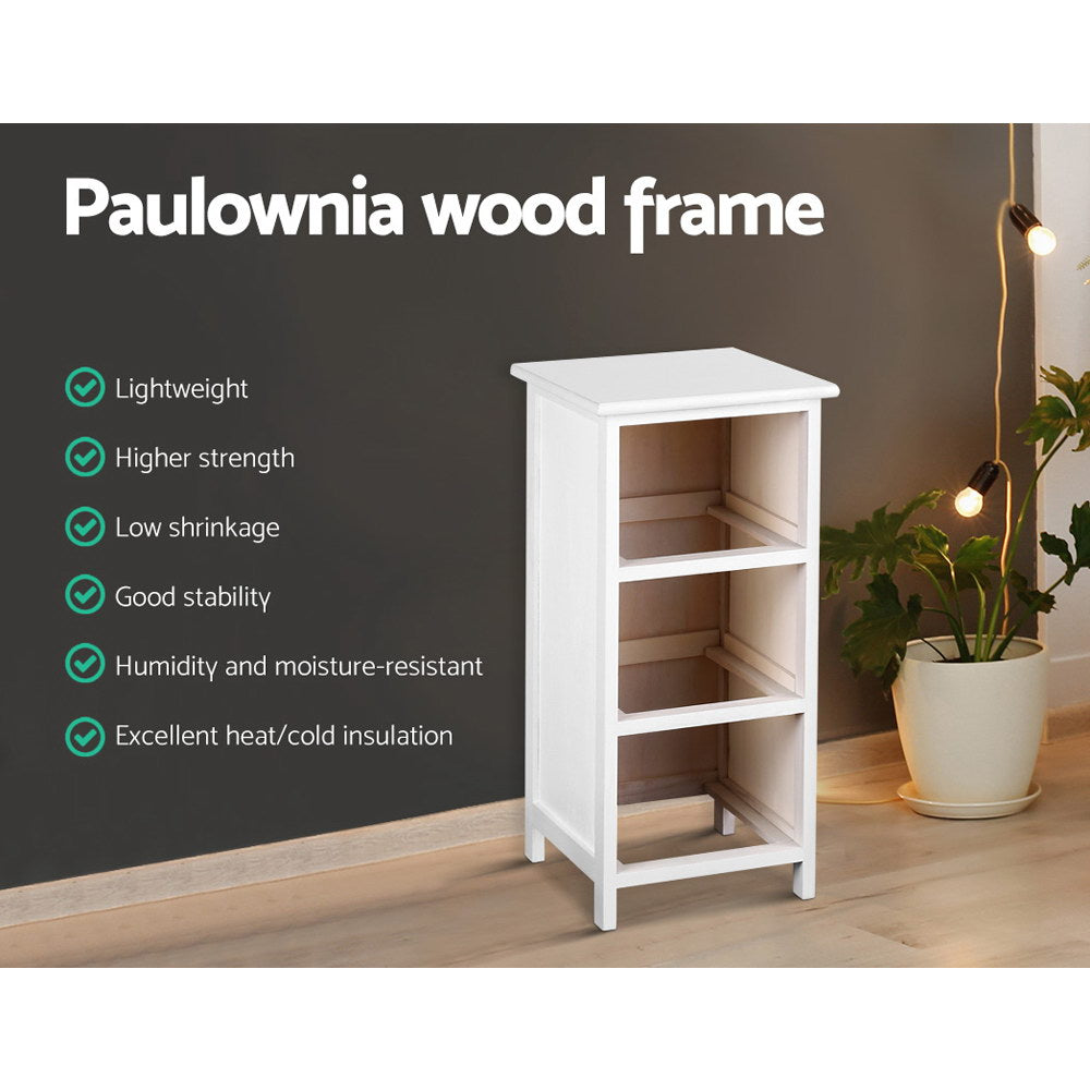 Bedside Tables: Artiss Bedside Table Bathroom Storage Cabinet 3 Drawers White