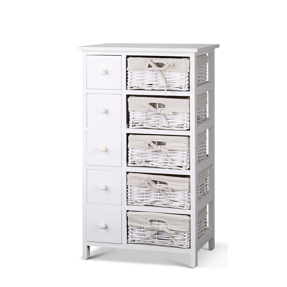 Clothing & Wardrobe Storage: Artiss 5 Chest of Drawers with 5 Baskets - MAY