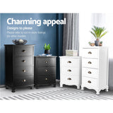 Bedside Tables: Artiss Bedside Table 3 Drawers Vintage - THYME Black