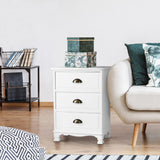 Bedside Tables: Artiss Bedside Table 3 Drawers Vintage - THYME White