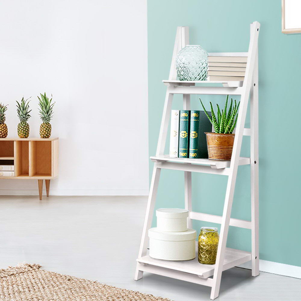 Bookcases & Shelves: Artiss Bookshelf Corner Shelf 3 Tiers - ZANE White