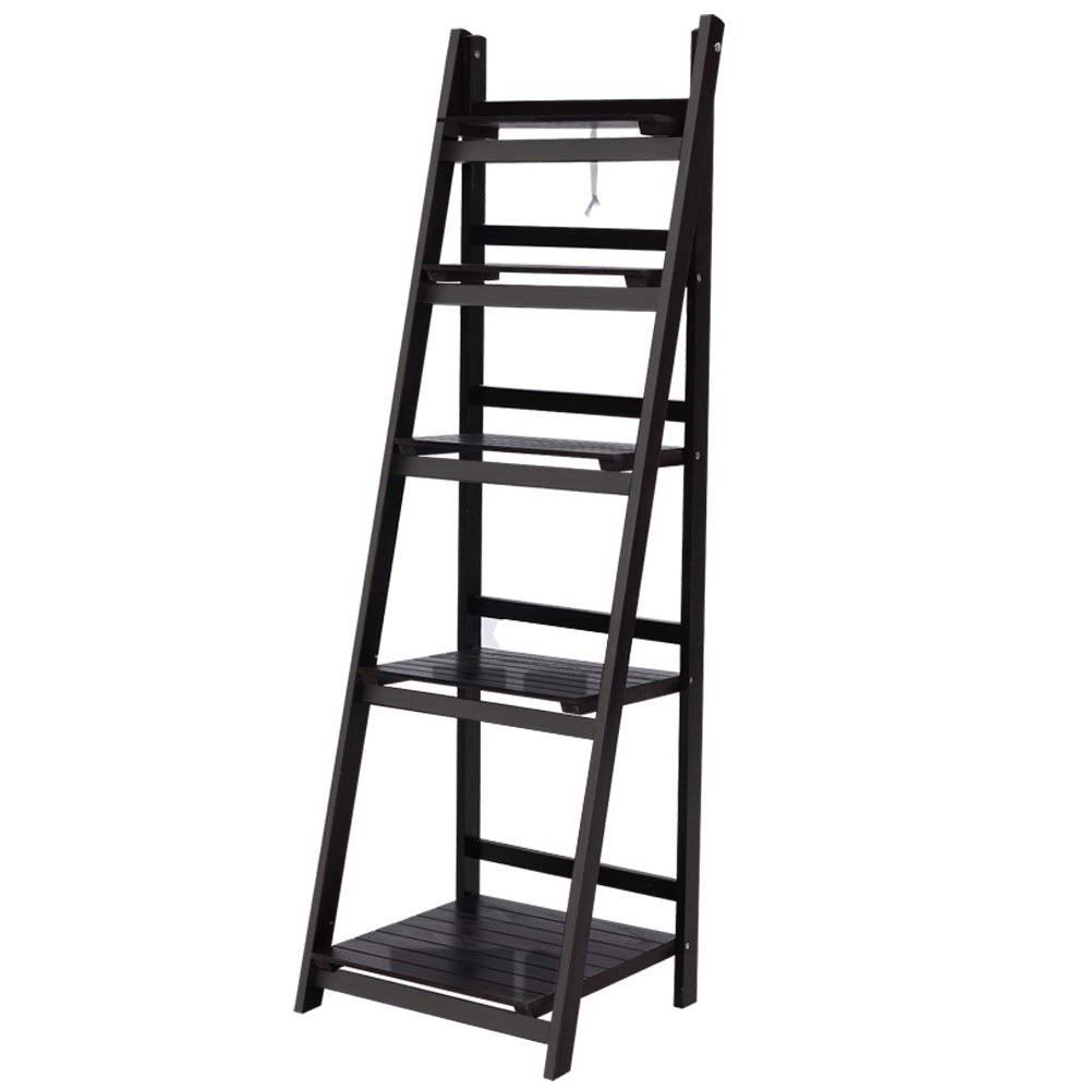 Bookcases & Shelves: Artiss Bookshelf Corner Shelf 5 Tiers - ZANE Coffee