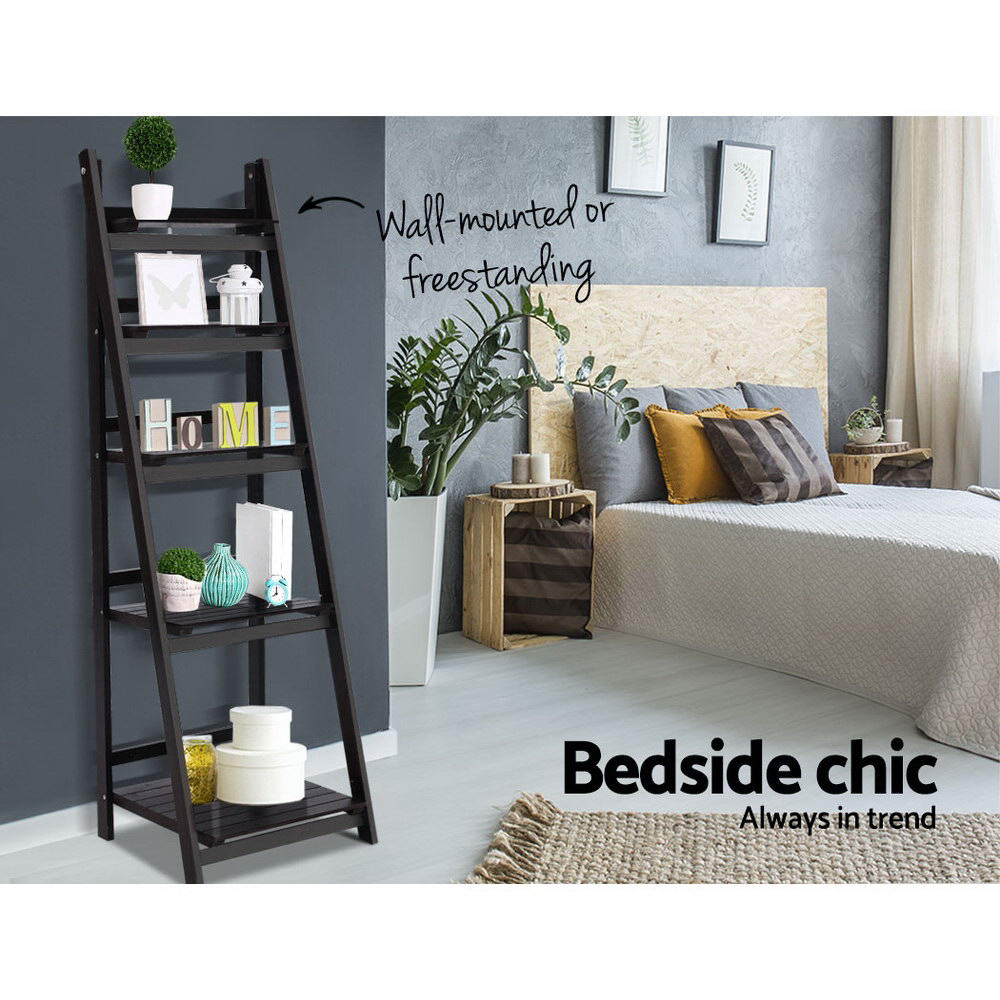 Bookcases & Shelves: Artiss Bookshelf Corner Shelf 5 Tiers - ZANE Coffee