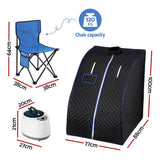 Speciality Appliances: Devanti Portable Steam Sauna Tent 1000W 2L Steamer Pot Personal Home SPA Timer