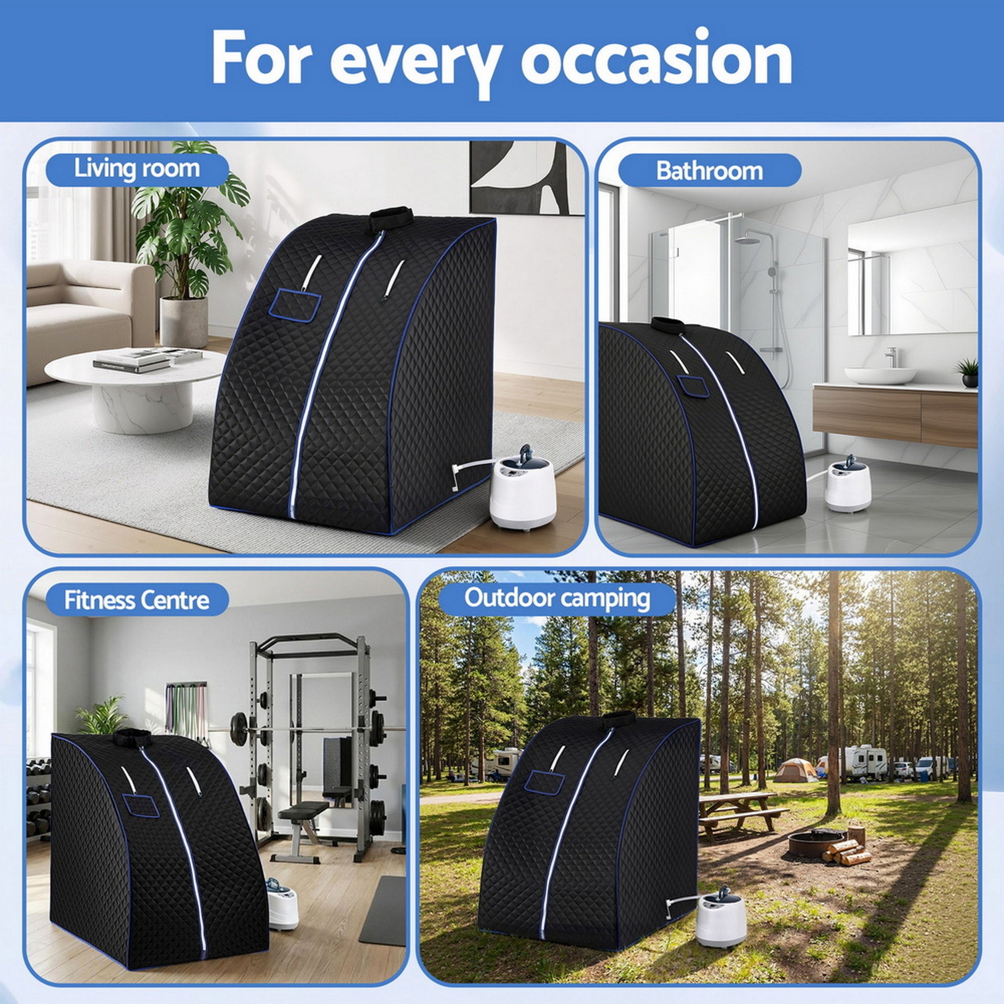 Speciality Appliances: Devanti Portable Steam Sauna Tent 1000W 2L Steamer Pot Personal Home SPA Timer
