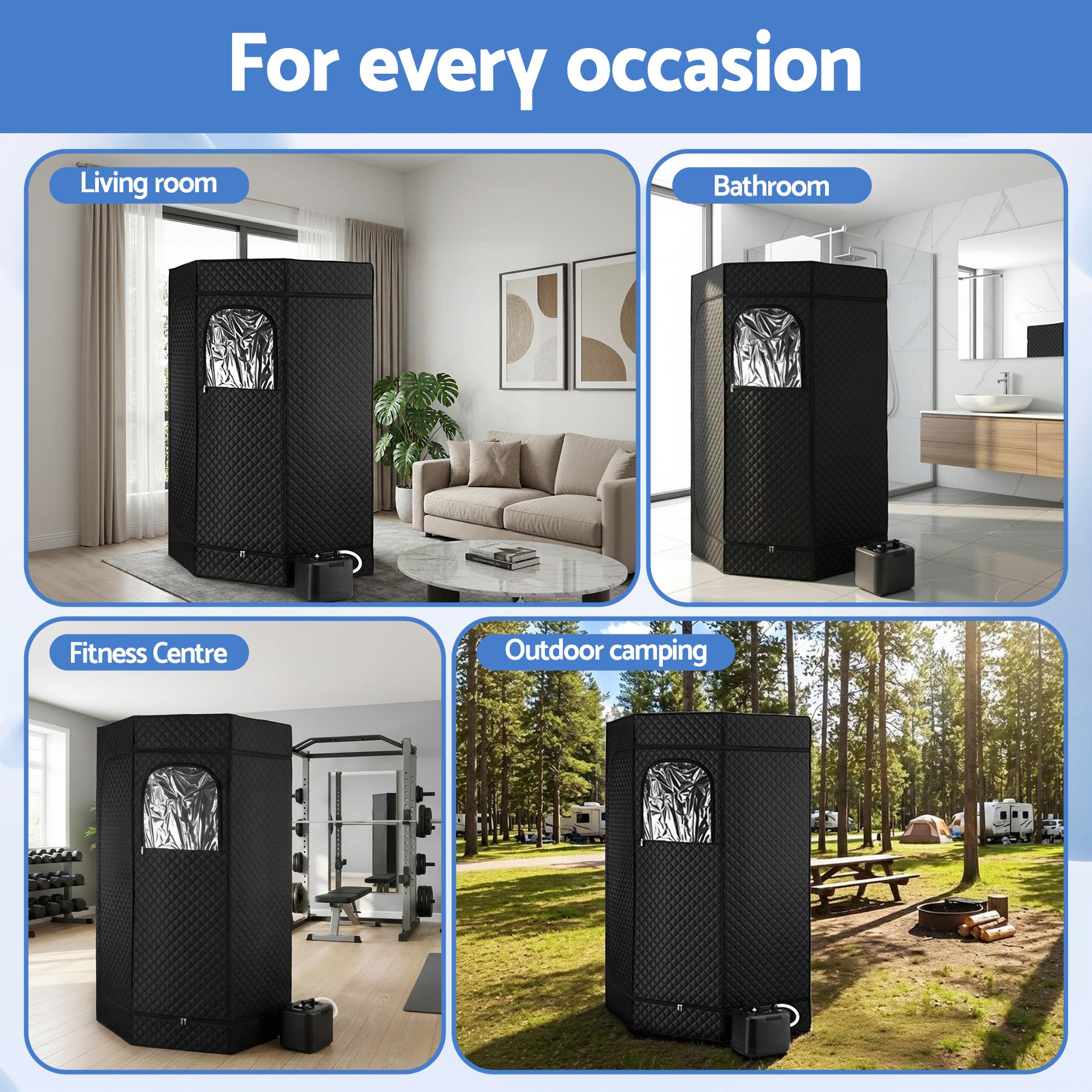 Speciality Appliances: Devanti Portable Steam Sauna Tent 1000W 3L Steamer Pot Full Body Home SPA Timer