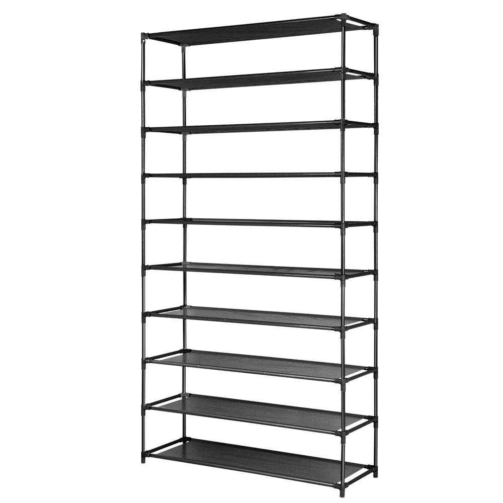 Shoe Storage: Artiss Shoe Rack Cabinet Stackable 50 Pairs 10-Tier Black