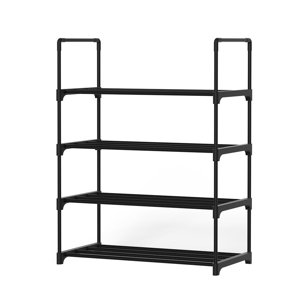 Shoe Storage: Artiss Shoe Rack Cabinet Stackable 4-tier 12 Pairs Black