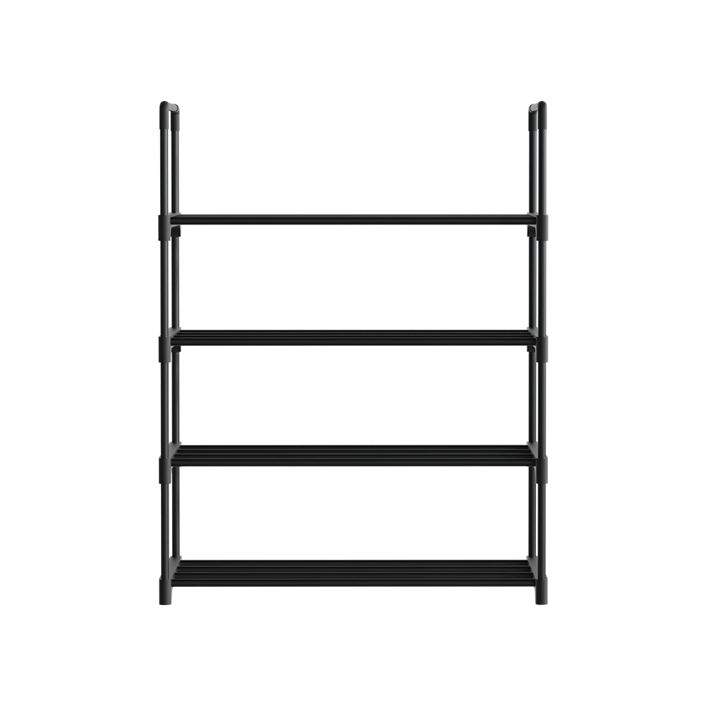 Shoe Storage: Artiss Shoe Rack Cabinet Stackable 4-tier 12 Pairs Black