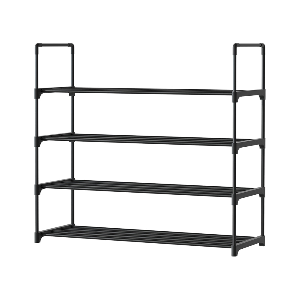 Shoe Storage: Artiss Shoe Rack 4-tier 16 Pairs Stackable Black