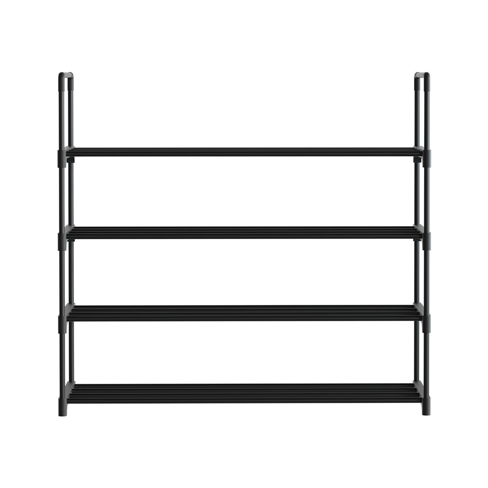 Shoe Storage: Artiss Shoe Rack 4-tier 16 Pairs Stackable Black