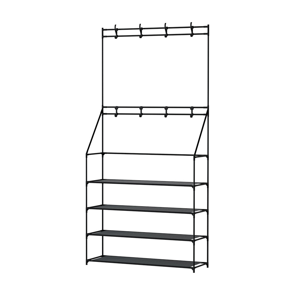 Shoe Storage: Artiss Shoe Rack Hall Tree 16 Pairs Black