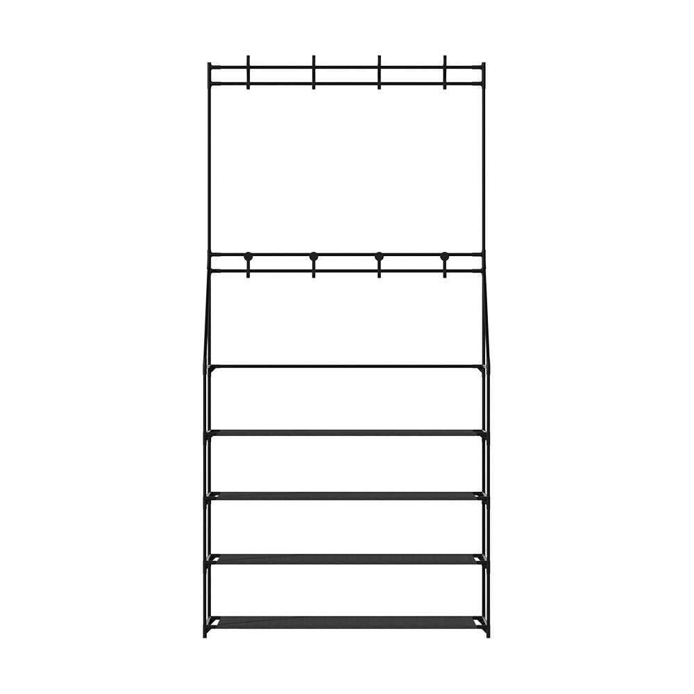Shoe Storage: Artiss Shoe Rack Hall Tree 16 Pairs Black