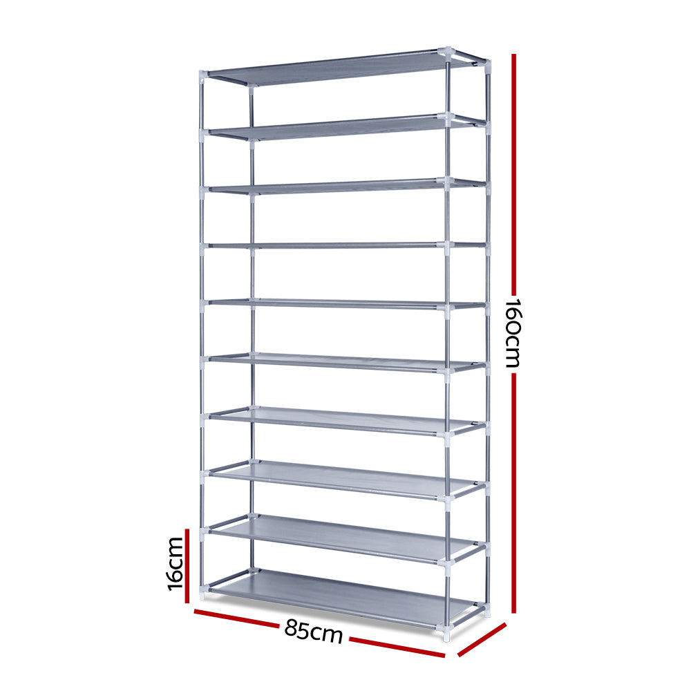 Shoe Storage: Artiss Shoe Rack Cabinet Stackable 10-Tier Grey