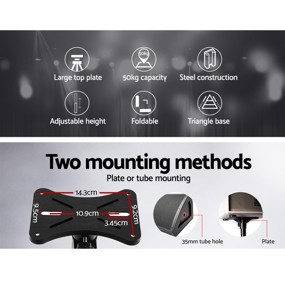 Speaker Accessories: Alpha Speaker Stand 65-120cm Adjustable Height Surround Sound Studio Home 2pcs