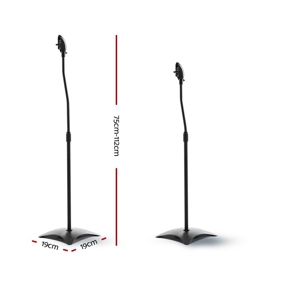 Speaker Accessories: Alpha Speaker Stand 75-112cm Adjustable Height Surround Sound Studio Home 2pcs