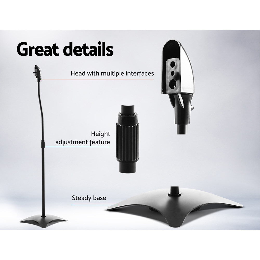 Speaker Accessories: Alpha Speaker Stand 75-112cm Adjustable Height Surround Sound Studio Home 2pcs