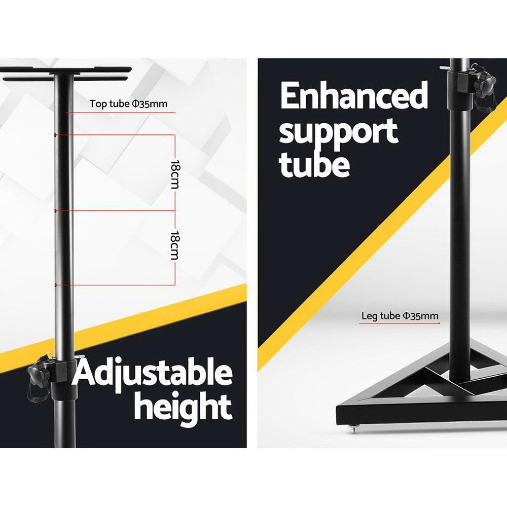 Speaker Accessories: Alpha Speaker Stand 67-120cm Adjustable Height Surround Sound Studio Home 2pcs
