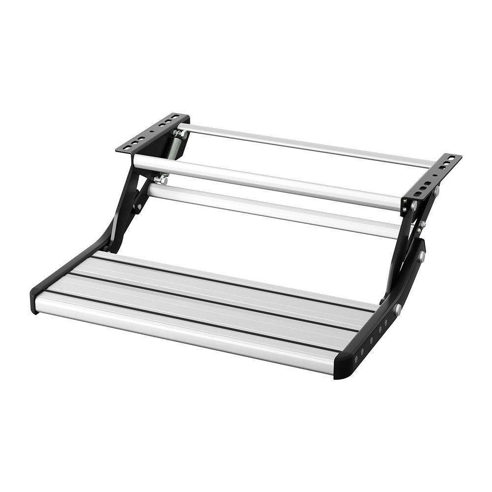 Automotive Loading Ramps: Weisshorn Manual Pull Out Caravan Step Folding RV Entry Stair 200KG Capacity Non-Slip Aluminium