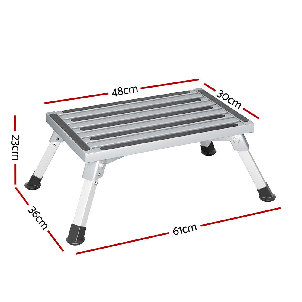 Camp Furniture: Weisshorn Caravan Step Folding Aluminium Step Ladder Stool