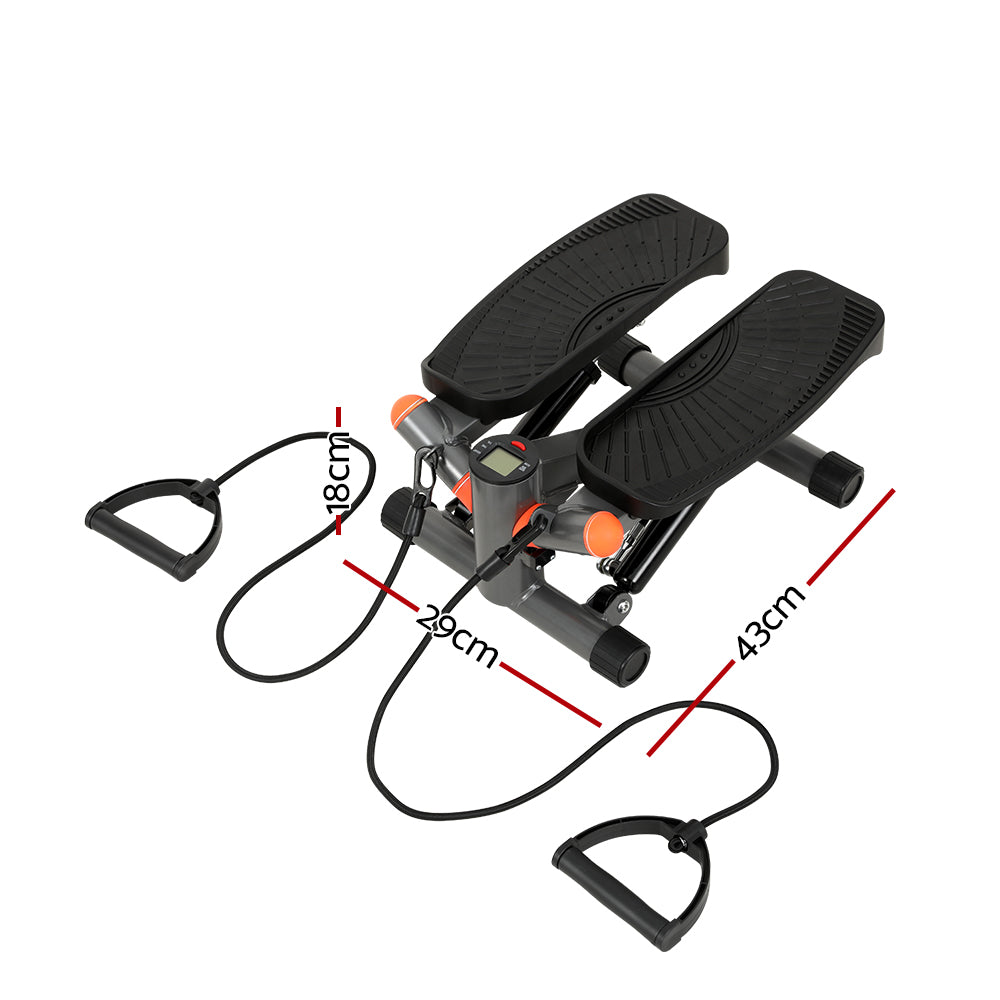 Gym & Training Step: Everfit Mini Stepper with Resistance Rope Aerobic Step Trainer Home Gym 150KG