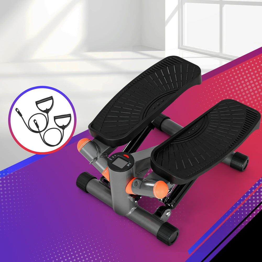 Gym & Training Step: Everfit Mini Stepper with Resistance Rope Aerobic Step Trainer Home Gym 150KG