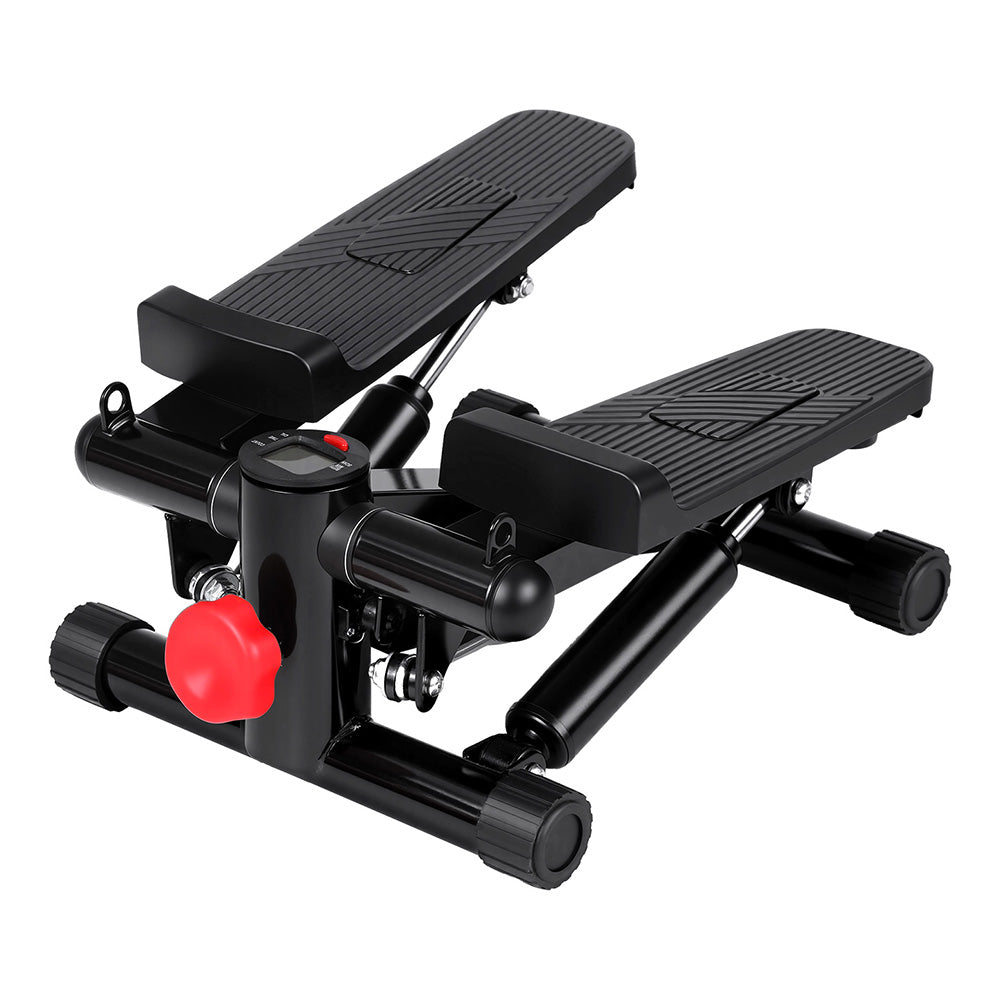 Gym & Training Step: Everfit Mini Stepper with Resistance Rope Aerobic for Exercise Compact Home Workout Black
