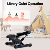 Everfit Mini Stepper with Resistance Rope Aerobic for Exercise Compact Home Workout Black