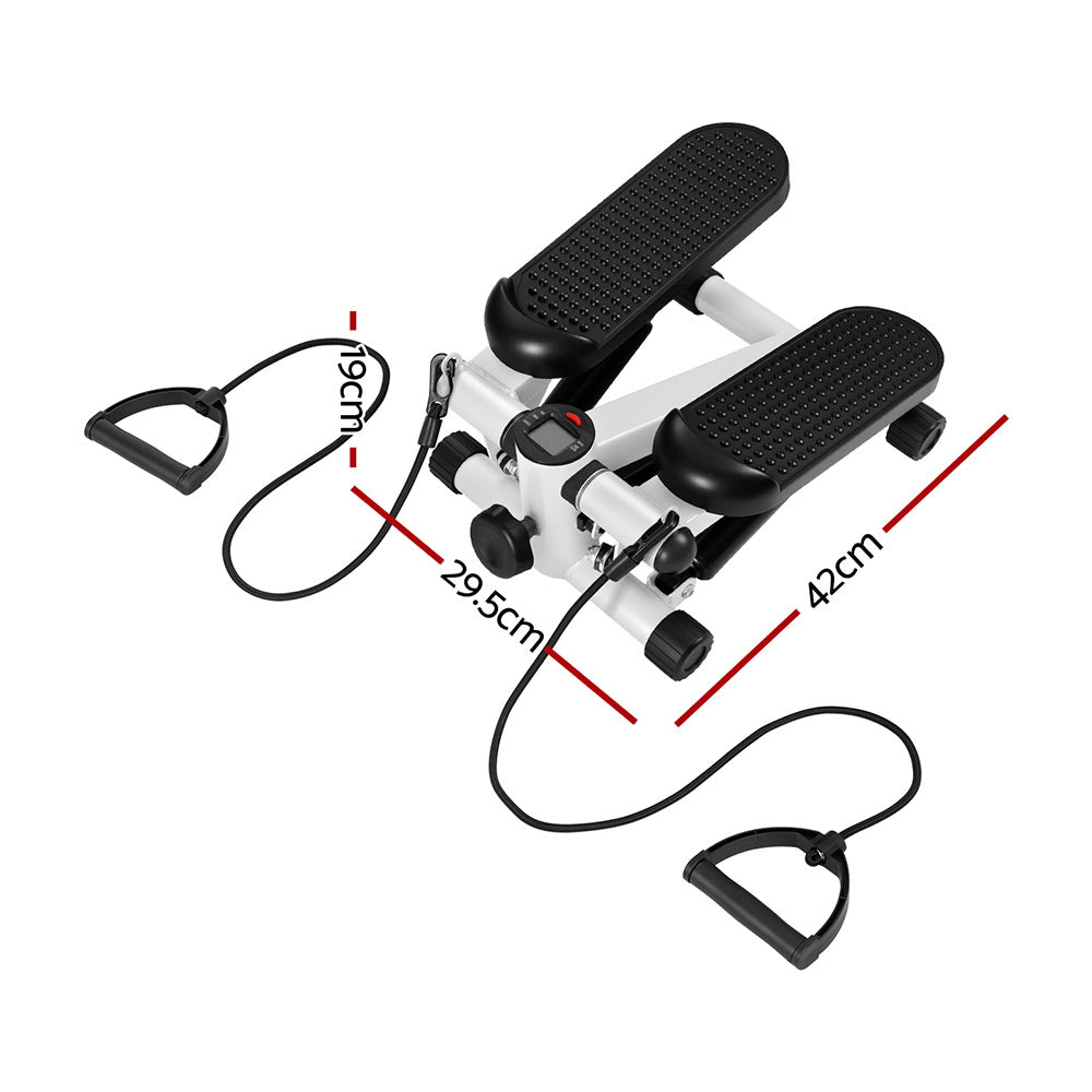 Gym & Training Step: Everfit Mini Stepper with Resistance Rope Aerobic for Exercise Compact Home Workout White