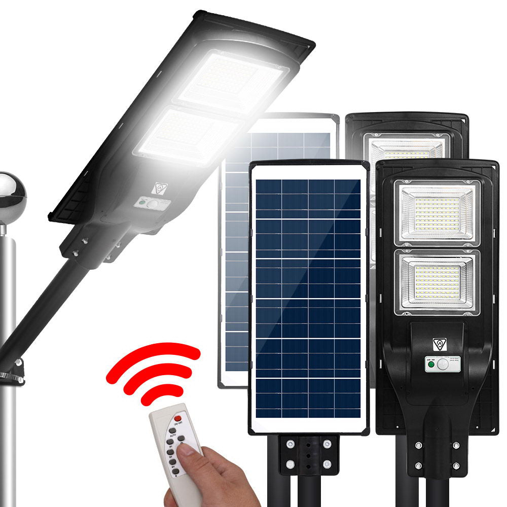 Night Lights & Ambient Lighting: Leier 160 LED Solar Street Light 120W Flood Motion Sensor Remote Outdoor Wall Lamp x2
