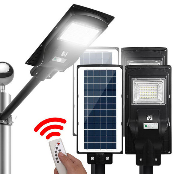 Leier 80 LED Solar Street Light 90W Flood Motion Sensor Remote Outdoor Wall Lamp x2