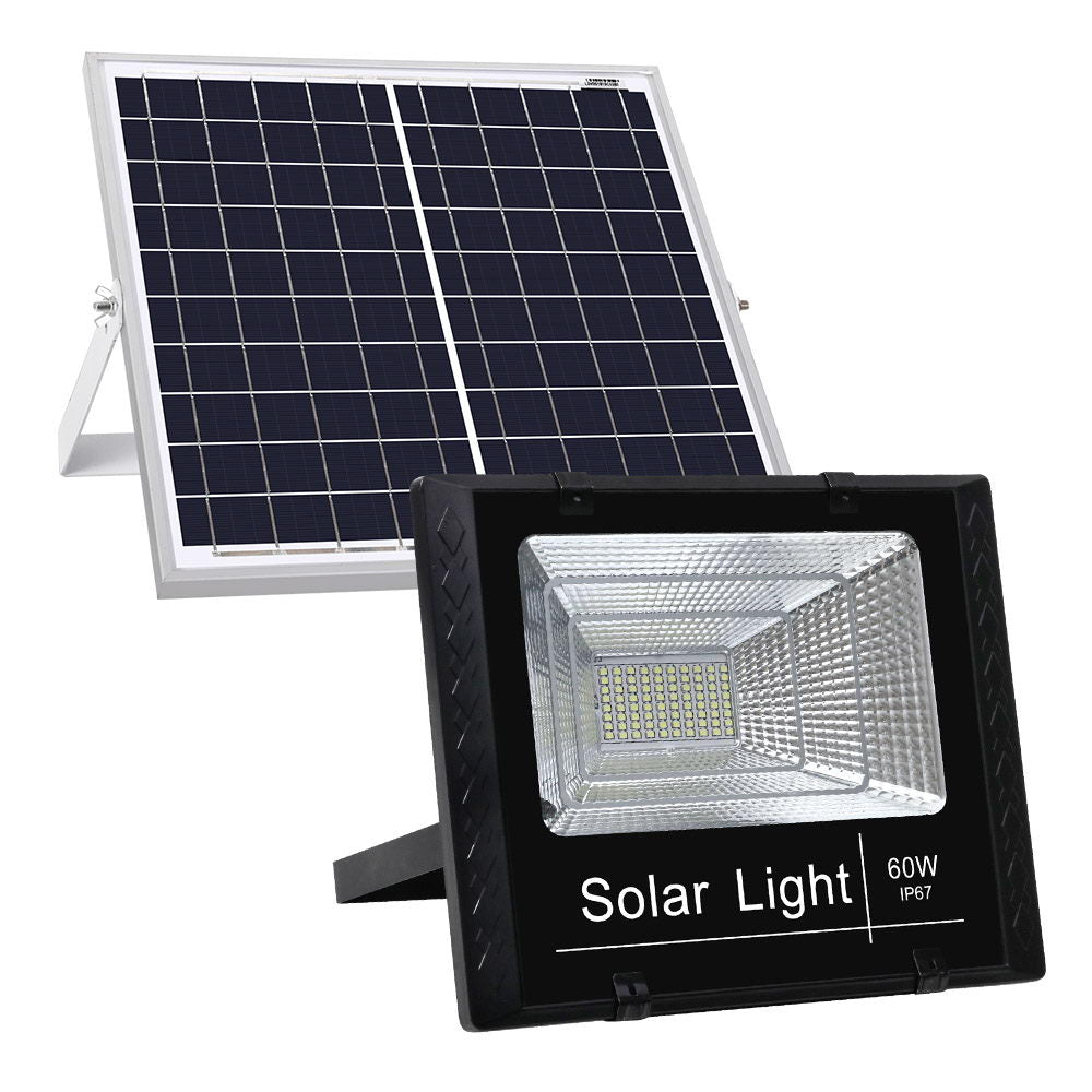 Night Lights & Ambient Lighting: Leier 80 LED Solar Street Light 60W Flood Motion Sensor Remote Outdoor Wall Lamp