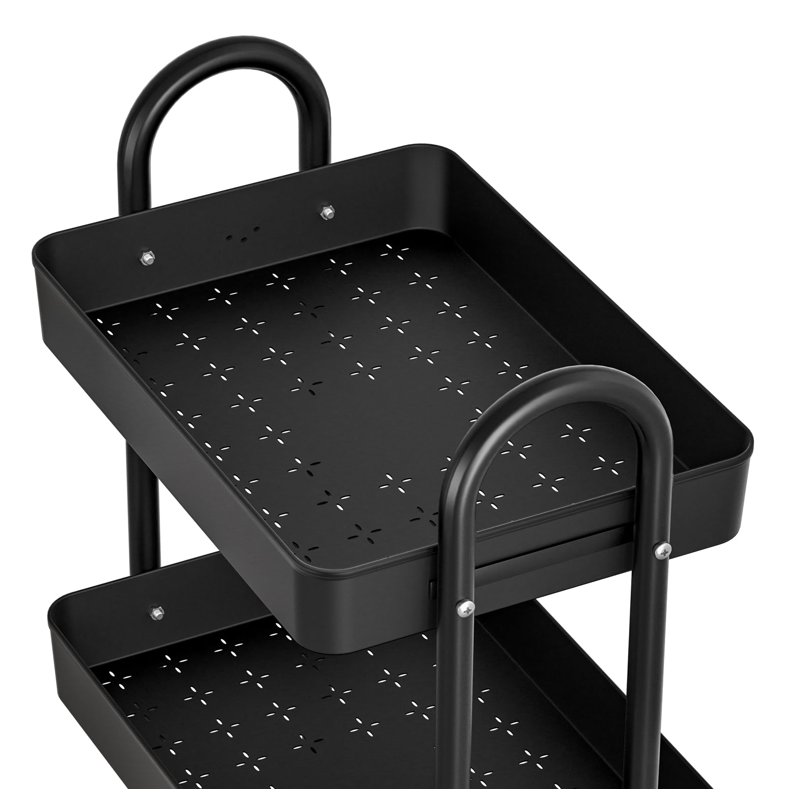 Kitchen & Dining Trolleys: Artiss Storage Trolley Kitchen Cart 3 Tiers Rack Shelf Organiser Wheels Black