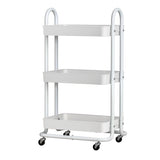 Kitchen & Dining Trolleys: Artiss Storage Trolley Kitchen Cart 3 Tiers Rack Shelf Organiser Wheels White