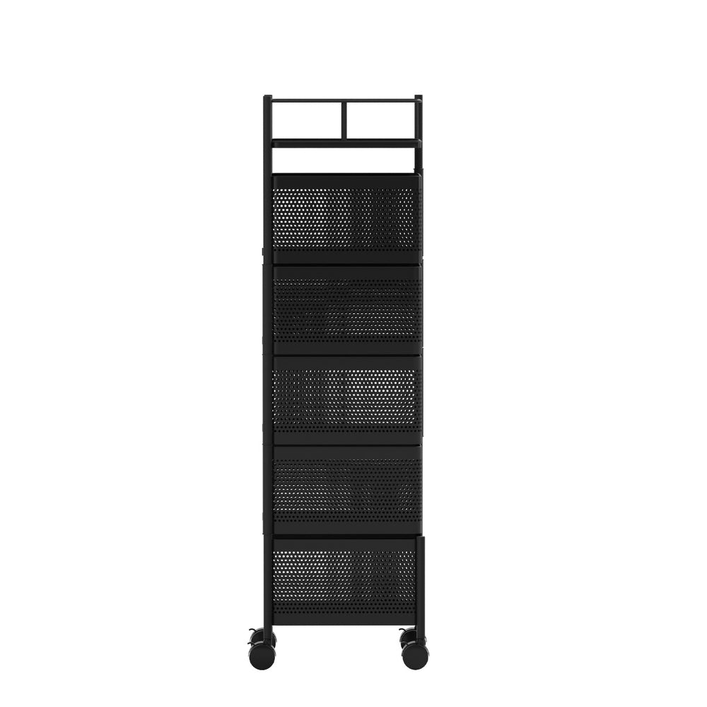 Kitchen & Dining Trolleys: Artiss Storage Trolley Kitchen Cart 5 Tiers Storage Rack Black